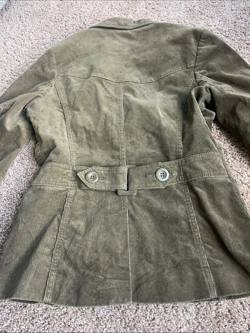 H&M Olive Green Corduroy Blazer Jacket Size 8 - Picture 8 of 9